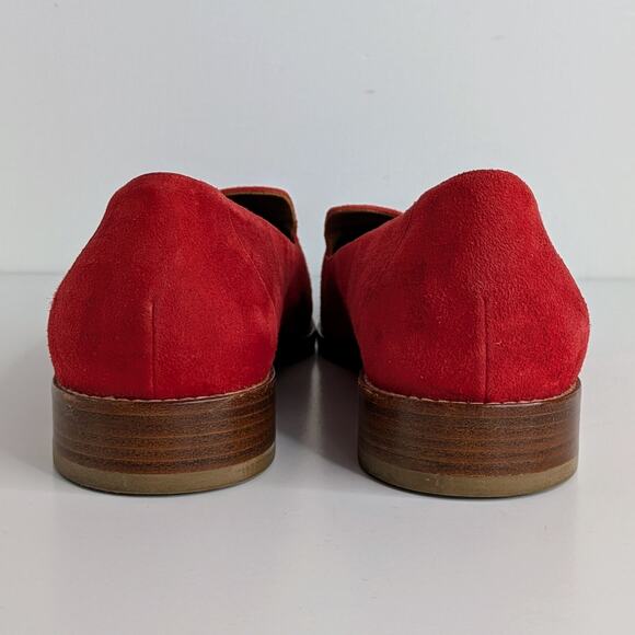 AQUATALIA Golda Loafers Women's 8.5 Red Suede Flats Pointy Toe Slip On - Picture 4 of 13